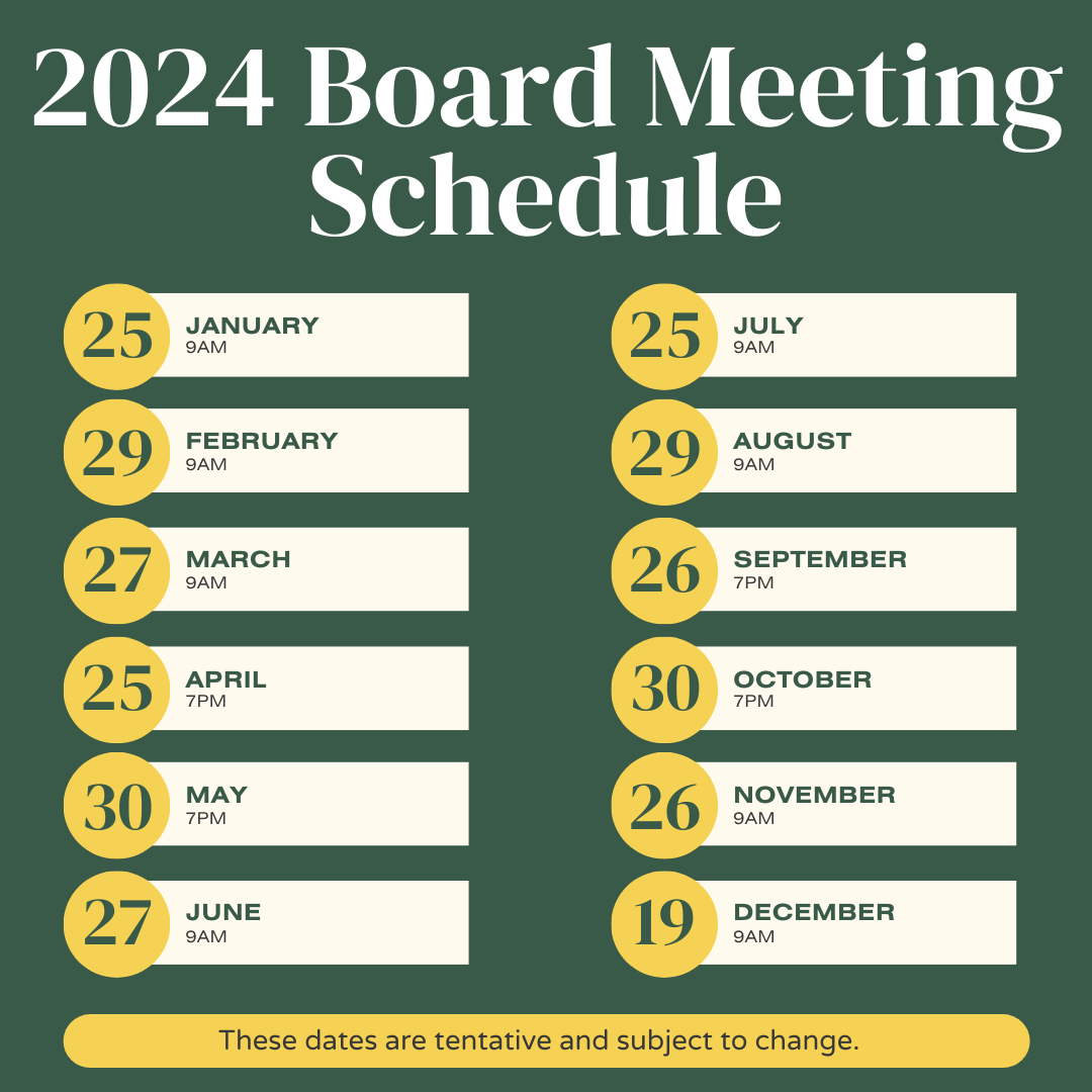 2024 board meeting schedule